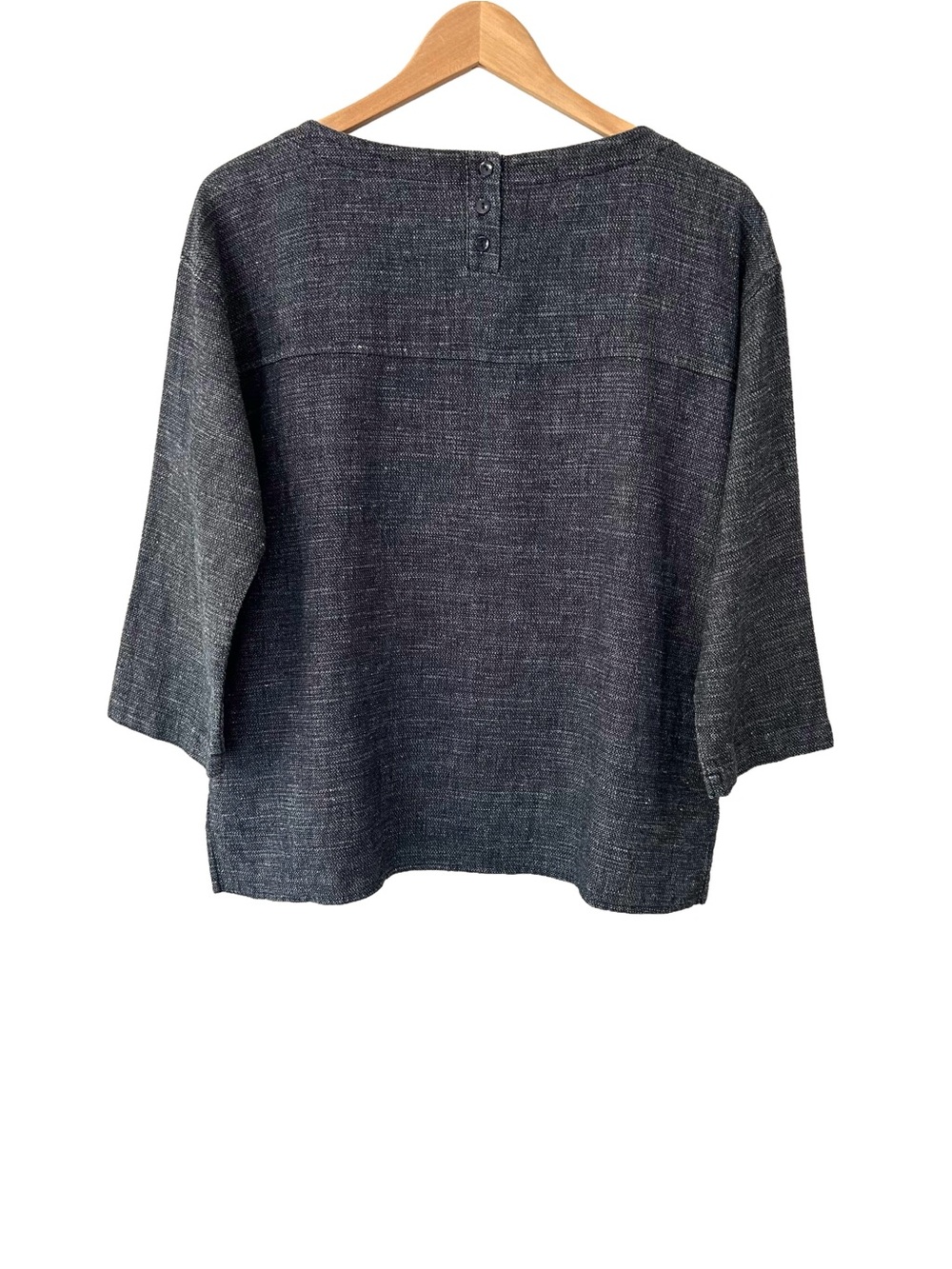 Eileen Fisher Hemp & Organic Cotton Box Top XS indigo oversized boxy lagenlook - Picture 2 of 11